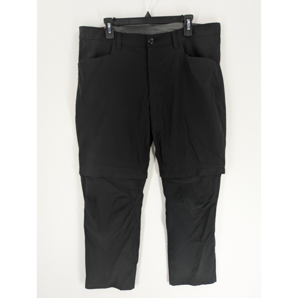 Eddie Bauer Men's Convertible Black Tech Hiking Pants, Zip Pocket, 40 x 30